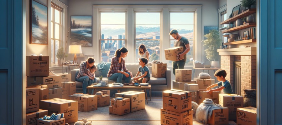 family preparing to move