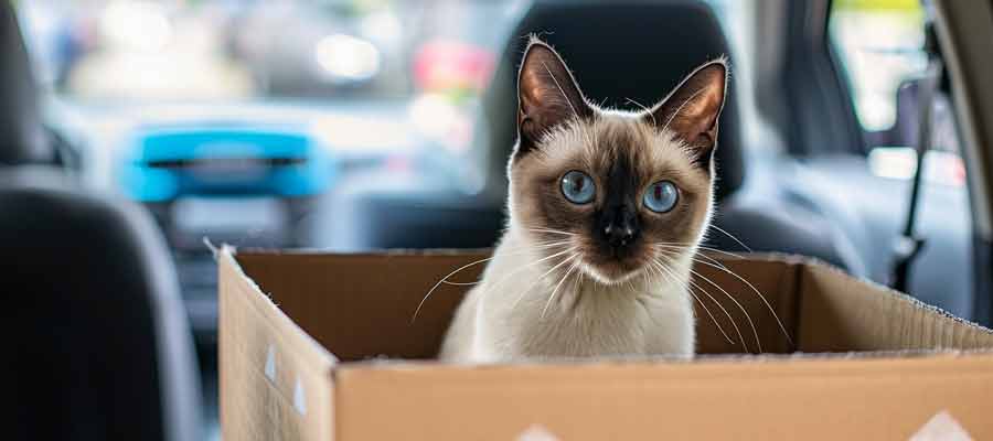moving with Siamese cats