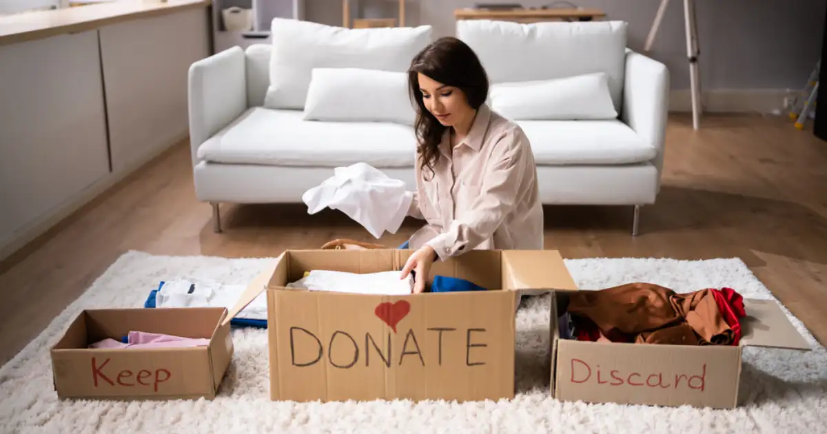 decluttering in preparation of moving